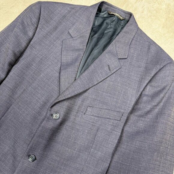 Coppley Wool Linen Silk Blazer Hopsack Sport Jacket Blue 46 L - Picture 2 of 9